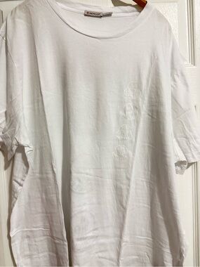 Moncler White Short-Sleeve Logo Tee